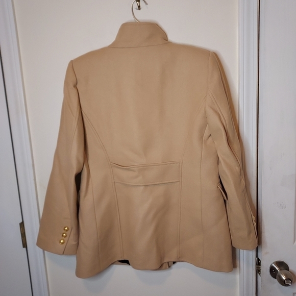 ZARA gold button wool blend coat Sz-XL - Picture 11 of 12